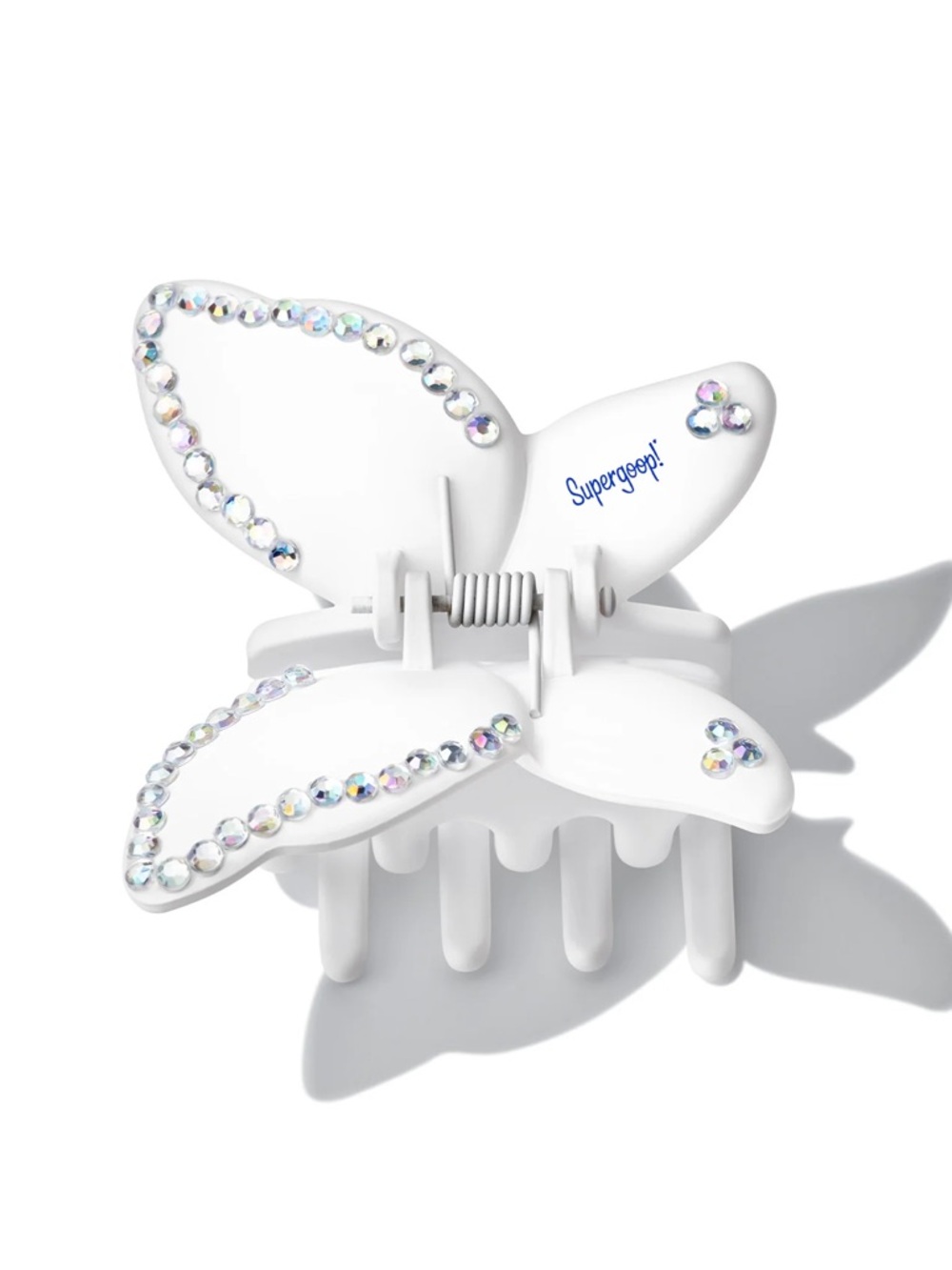 🦋 Supergoop! White Butterfly Rhinestone Hair Clip